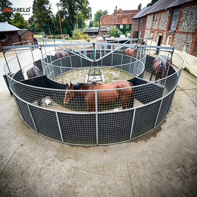 Central drive head and geared motor of the 4 horse walker